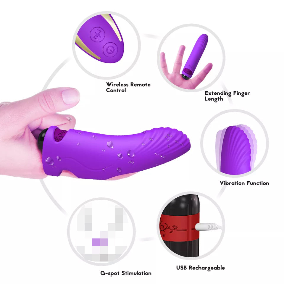 Useeker Aurora G-spot Massage Finger Sleeve Dildo Vibrator