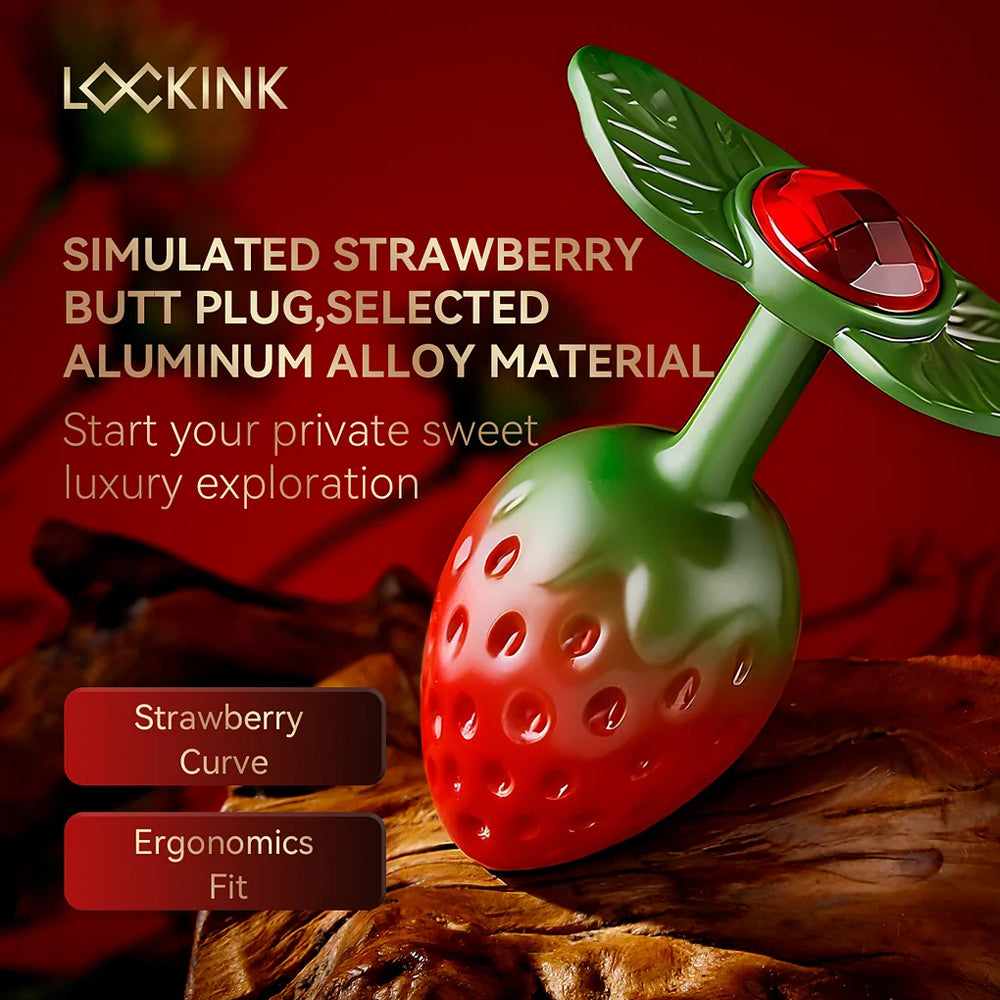 LOCKINK Strawberry Anal Butt Plug Sextoy for Women, Men, Gay