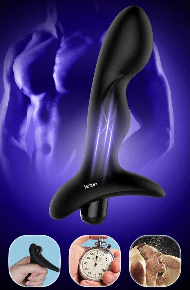 Leten Silicone Cock Ring Prostate MassagerAnal Plug Vibrator Sex Toys