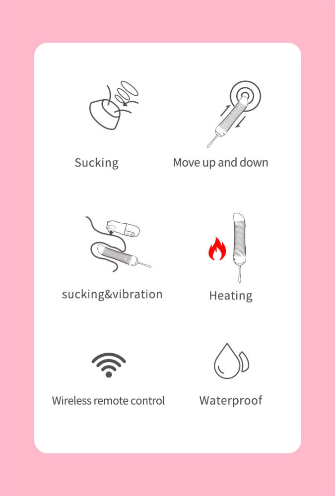 Wowyes Nipple Sucker & Thrusting Egg Dildo Vibrator
