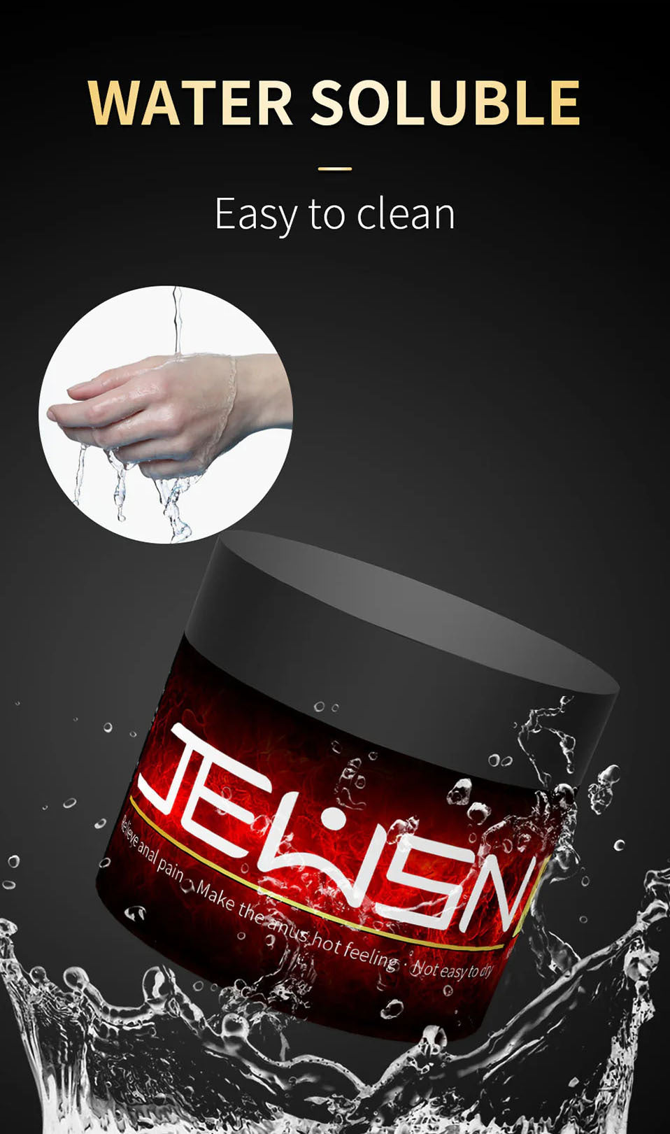 JEUSN Fist Anal Lubricant Analgesic Toy-Safe Lube for Male and Female Sex Toys Water Based for Easy Clean-Up Long-Lasting Pleasure Condom Compatible Extra Long-Lasting Silky Lube Hypoallergenic