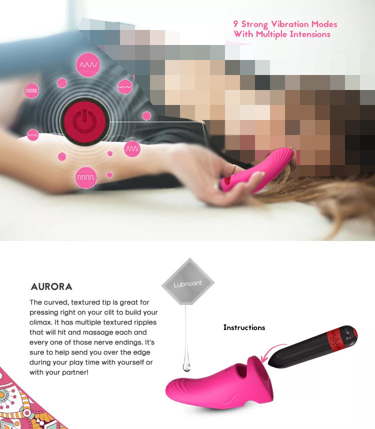 Useeker Aurora G-spot Massage Finger Sleeve Dildo Vibrator