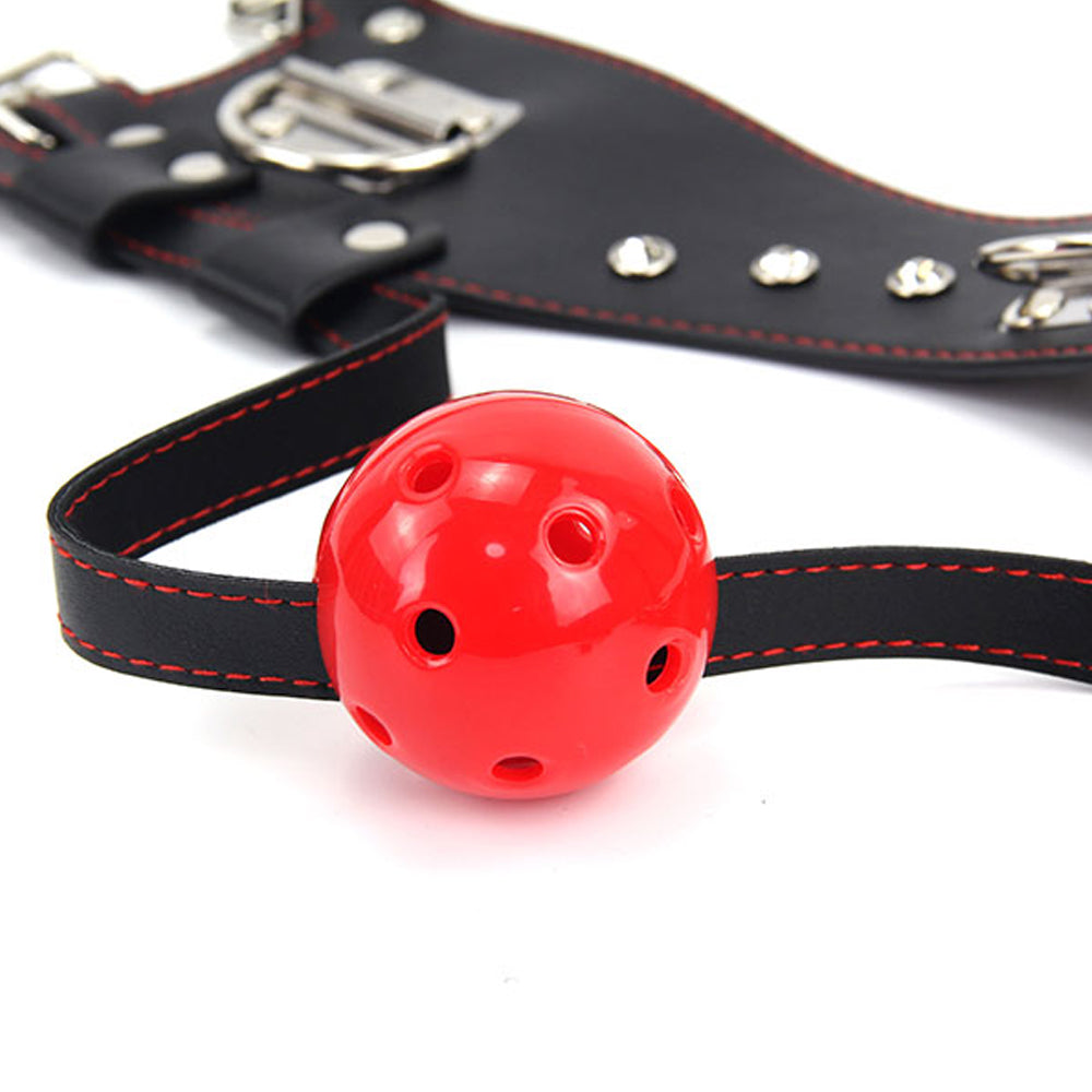 SM Slave Adult Game Bondage Restraint Handcuffs Collar Mouth Ball Gag Erotic Toy Couples Kit