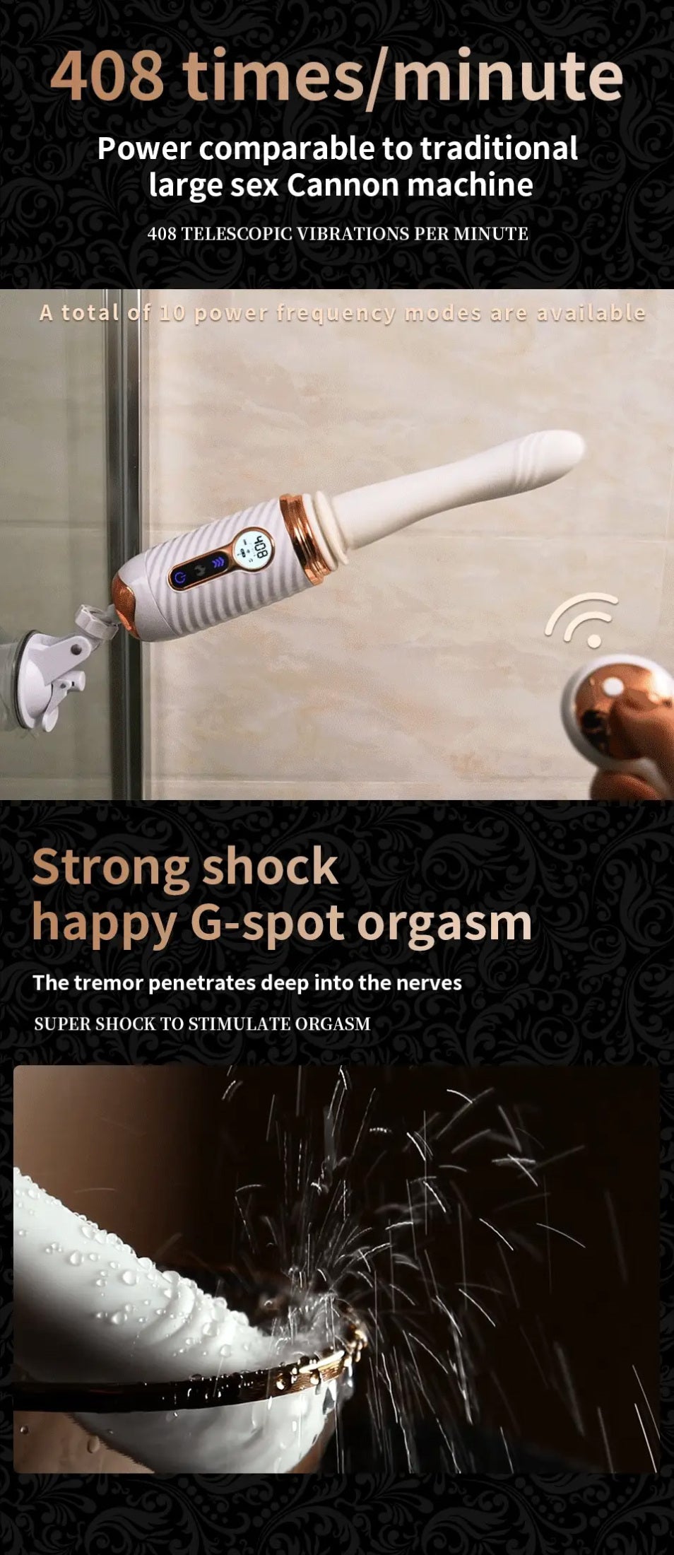 JEUSN R40 Automatic Remote Wireless Heating Sex Cannon