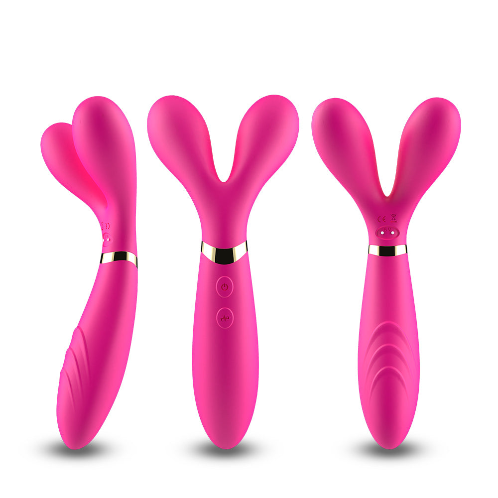 3 Headed Wand Vibrator Massager Body Safe Silicone Vibration Sex Toy for Women